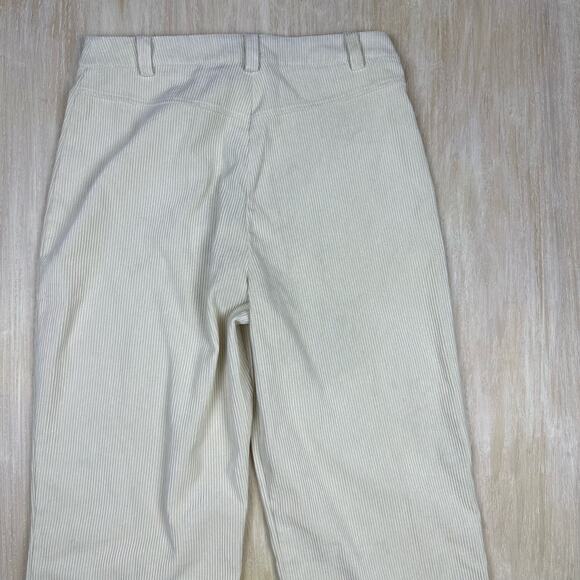 TOPSHOP Cream Corduroy Wide Leg High Rise Retro Chic Women's Trousers Pants 10 - Picture 8 of 15